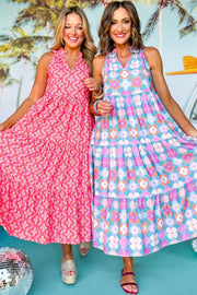 Vintage-inspired 60s flower maxi dresses with vibrant floral prints and flowing silhouettes.