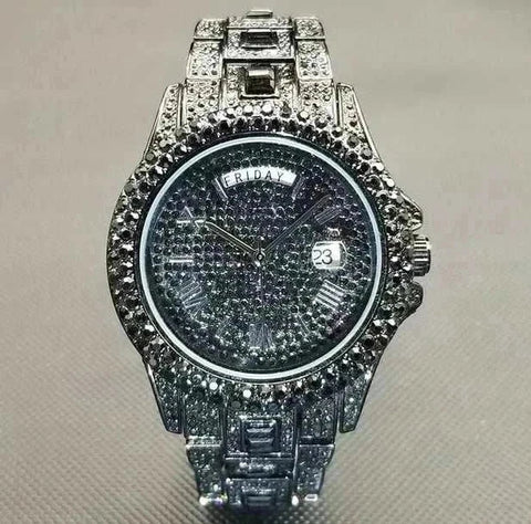 Luxury crystal watch for men with exquisite detailing and classic design.