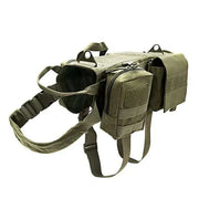 Tactical Military Dog Harness, nylon material, solid pattern, adjustable fit.