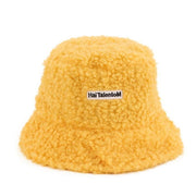 Lambswool Female Fishing Cap in soft yellow with retro style and short brim.