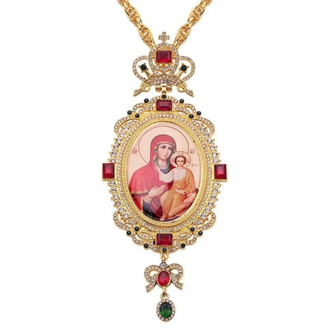 Orthodox Jesus Cross Pendant featuring intricate designs and religious symbolism.
