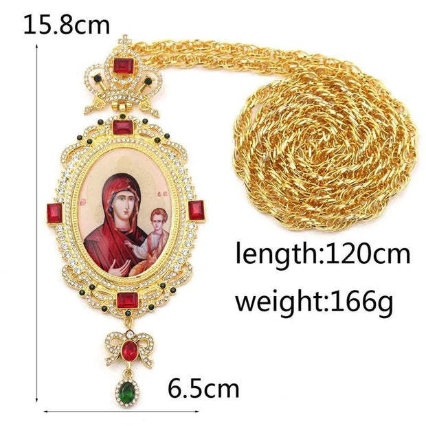 Orthodox Jesus Cross Pendant with intricate design, high-quality materials, and adjustable chain.