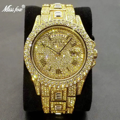 Luxury crystal watch for men with exquisite detailing and precision timekeeping.
