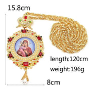 Orthodox Jesus Cross Pendant with intricate design, adjustable chain, and high-quality craftsmanship.