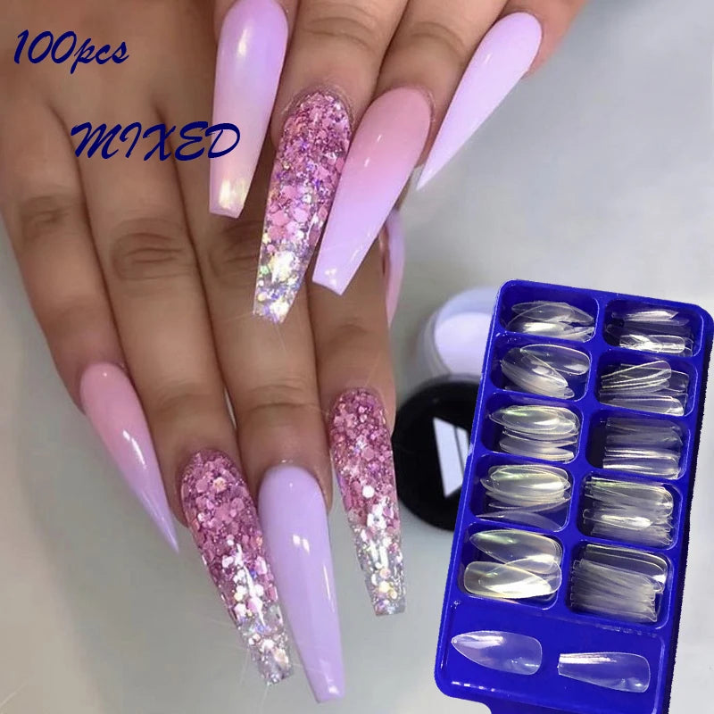 Ballerina Stiletto False Nails