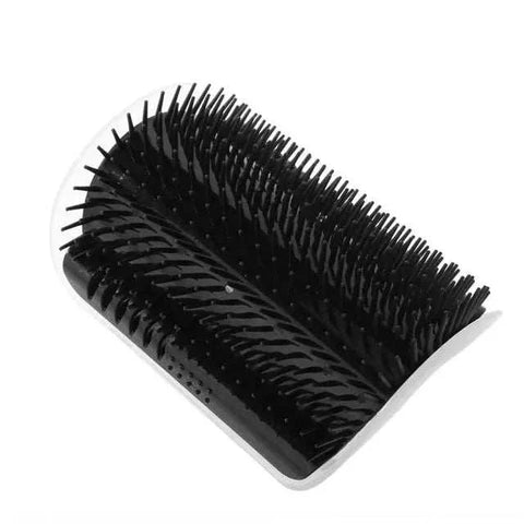 Cat Corner Groomer Brush in black for easy feline self-grooming and relaxation.