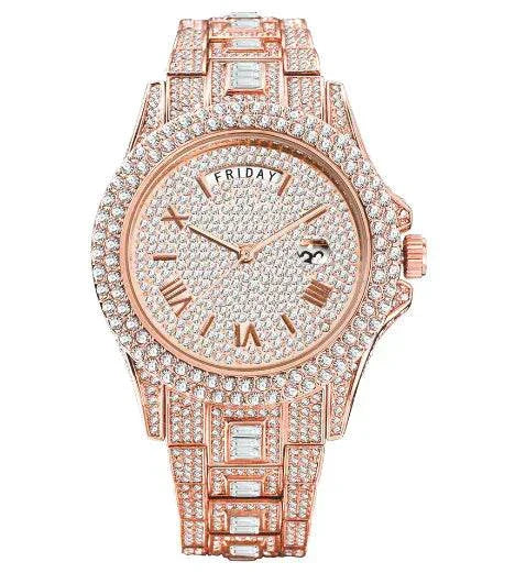 Luxury crystal watch for men with exquisite detailing and elegant design.