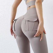 High Waist Trousers with back pockets, accentuating curves, perfect for versatile styling.