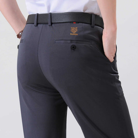 Anti-Wrinkle Business Trousers showcasing sleek back design and tailored fit.