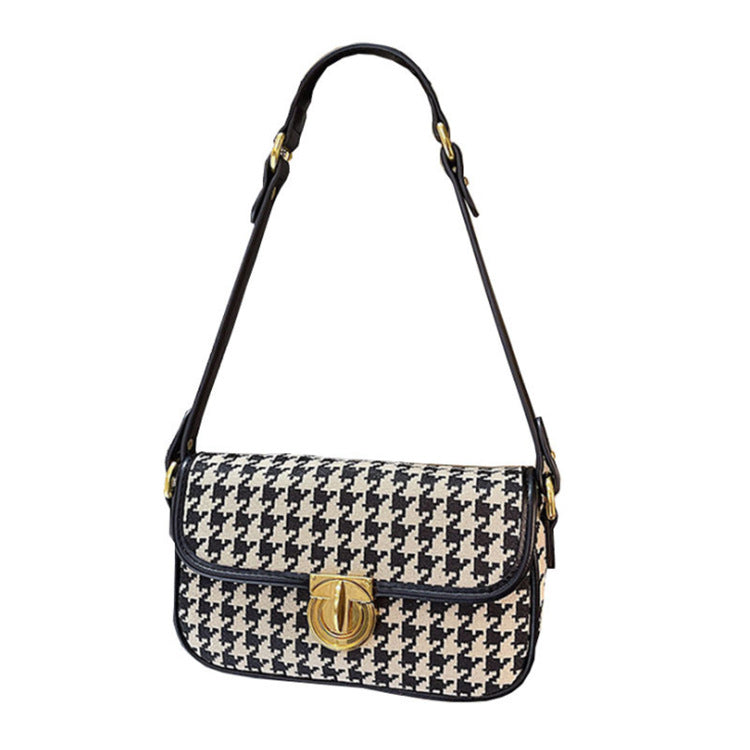 Women's Houndstooth Baguette Bag