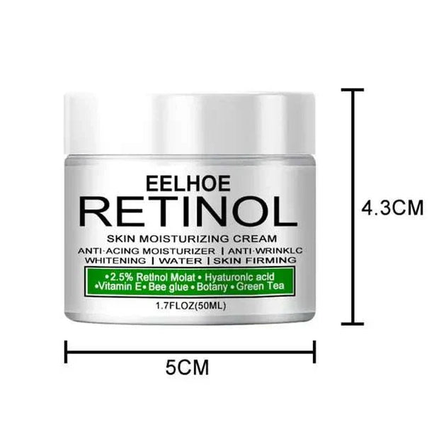 Body Whitening Cream jar with measurements of 5cm width and 4.3cm height, featuring ingredient details and benefits on the label.