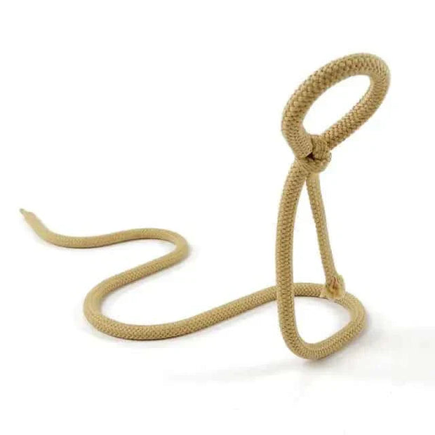 Suspended rope wine bottle holder with elegant and innovative design.