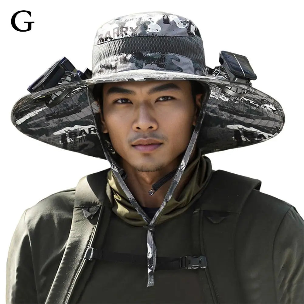 Wide Brim Solar Fan Sun Hat