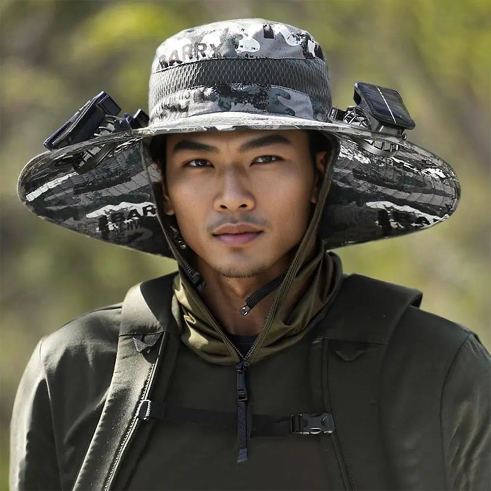 Wide Brim Solar Fan Sun Hat