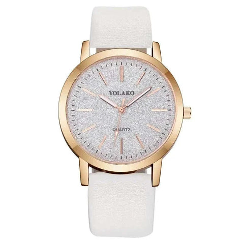 Elegant Full Star Womens Watch with star-accented dial and leather band.