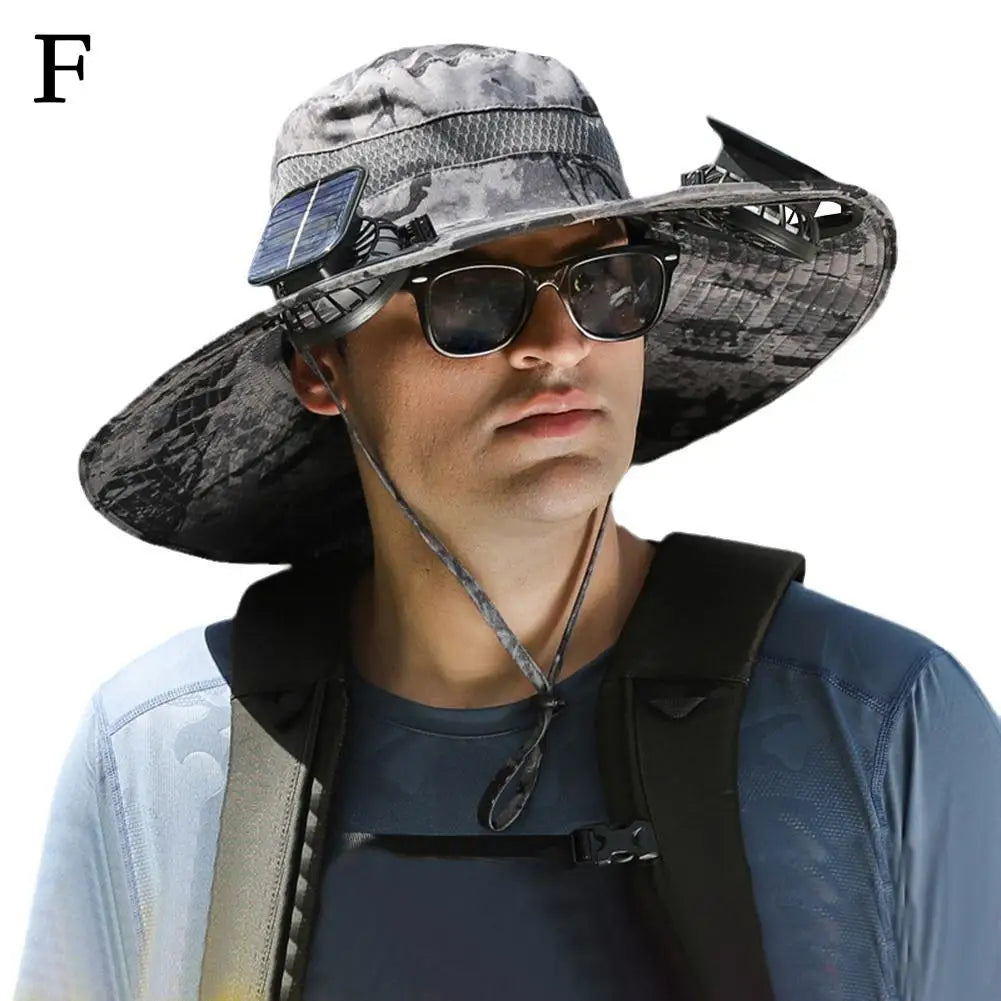 Wide Brim Solar Fan Sun Hat