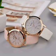 Elegant Full Star Womens Watch with star-accented dial and leather band.