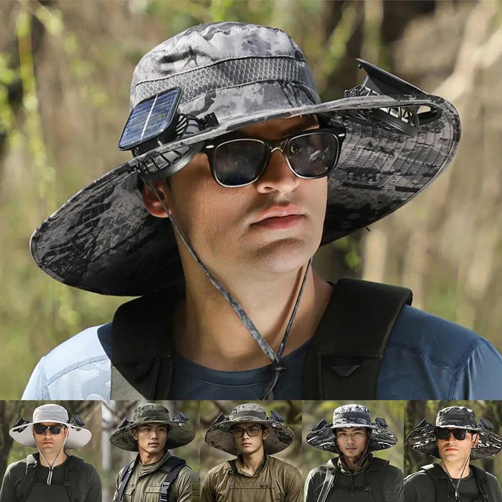 Wide Brim Solar Fan Sun Hat