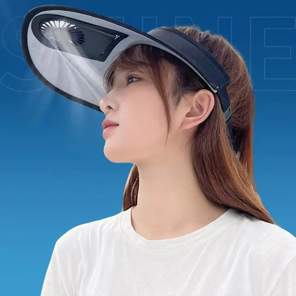 Wide Brim Sun Hat with 3-Speed Fan