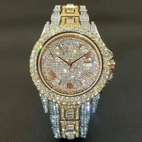 Luxury crystal watch for men with dazzling crystal embellishments and sophisticated design.