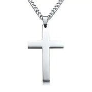 Elegant cross necklace with silver pendant, a symbol of faith and timeless style.