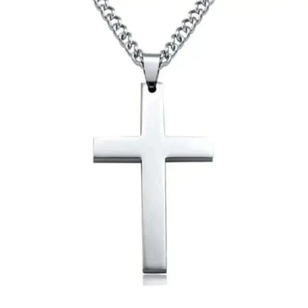 Elegant cross necklace with silver pendant, a symbol of faith and timeless style.