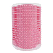Cat Corner Groomer Brush for self-grooming, pink plastic design.