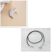 Moon Tree Of Life Necklace with tree of life pendant and black leather rope.