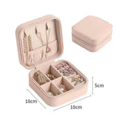 Compact Jewelry Zipper Box Storage with compartments and secure closure.