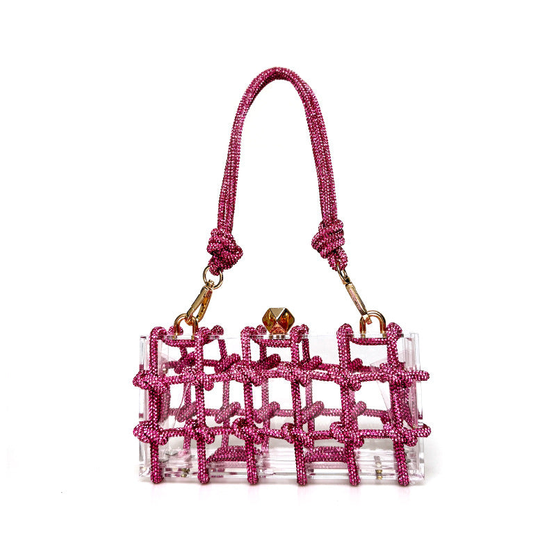 French Rhinestone Square Bag