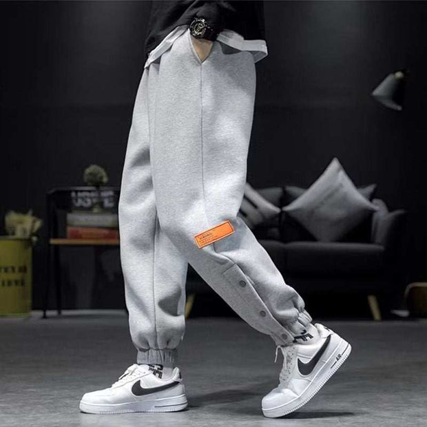 Gray Casual Velvet Padded Pants with elastic waistband and ankle cuffs, perfect for comfort and warmth.
