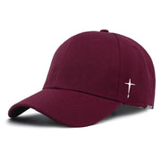 Plus size sun protection cap for men in wine red color.