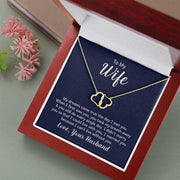 Wife Love Necklace in gift box with elegant gold chain and pendant, perfect for special occasions.