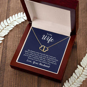Wife Love Necklace in elegant gift box with heart pendant.