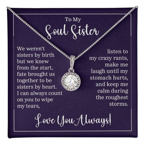 Eternal Hope Necklace for soul sister with meaningful inscription and cubic zirconia.
