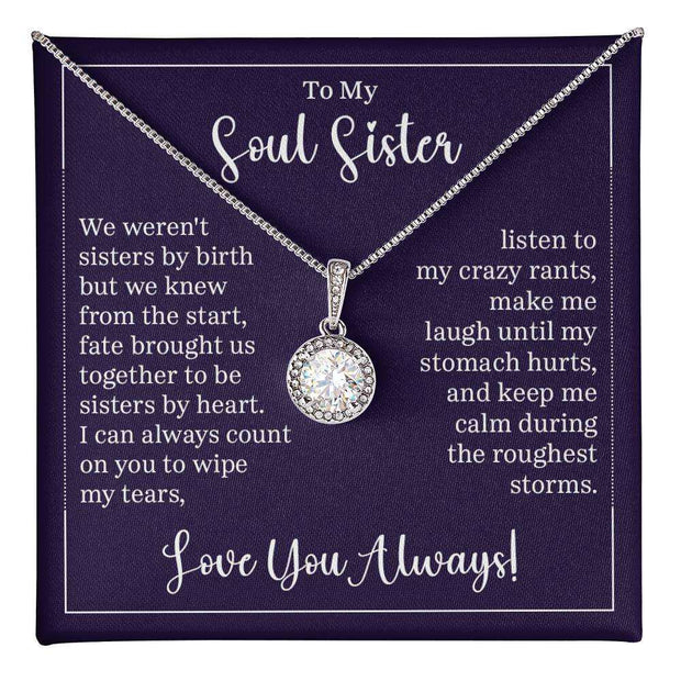 Eternal Hope Necklace for soul sister with meaningful inscription and cubic zirconia.
