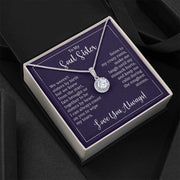 Eternal Hope Necklace with cubic zirconia, symbolizing sisterhood and unbreakable bond, in gift box.