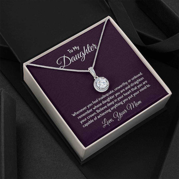Eternal Hope Daughter Necklace in elegant gift box with inspiring message card.