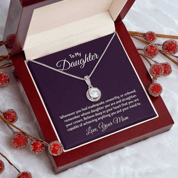 Eternal Hope Daughter Necklace in gift box with inspirational message card.