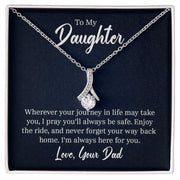 Alluring Beauty Daughter Necklace with personalized message, elegant gift for daughters.