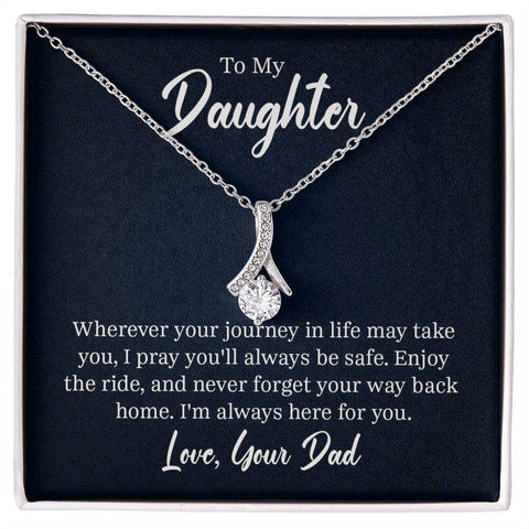 Alluring Beauty Daughter Necklace with personalized message, elegant gift for daughters.