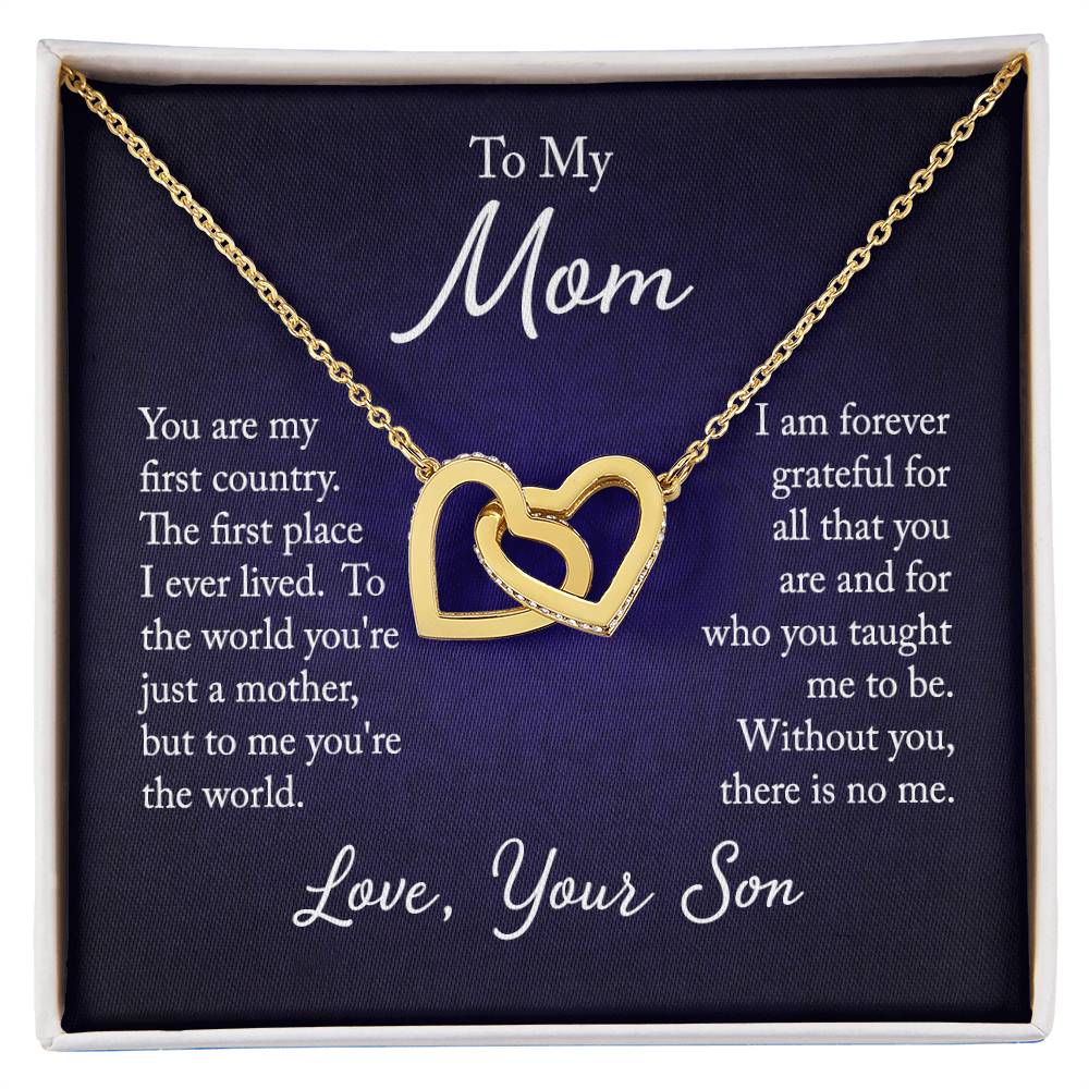 Interlocking Hearts Mom Necklace