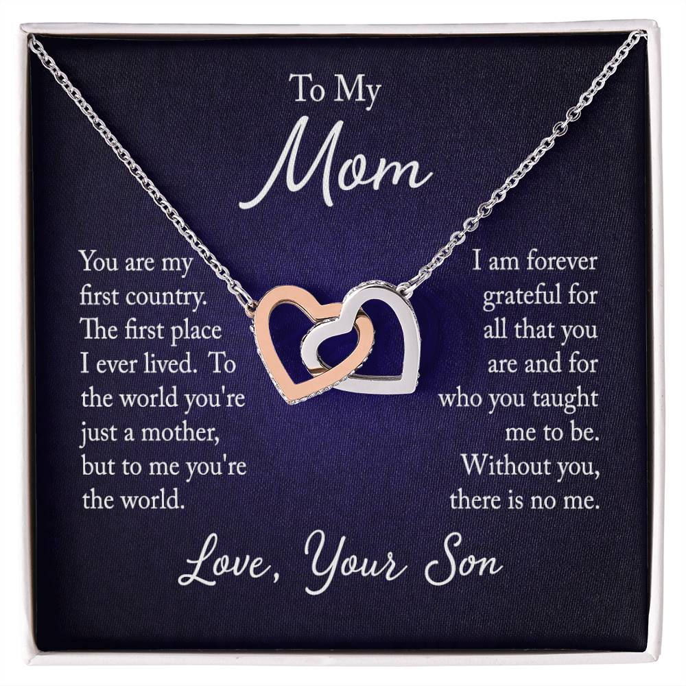 Interlocking Hearts Mom Necklace