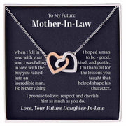 Interlocking Hearts Necklace with gift box, perfect for symbolizing love and connection.