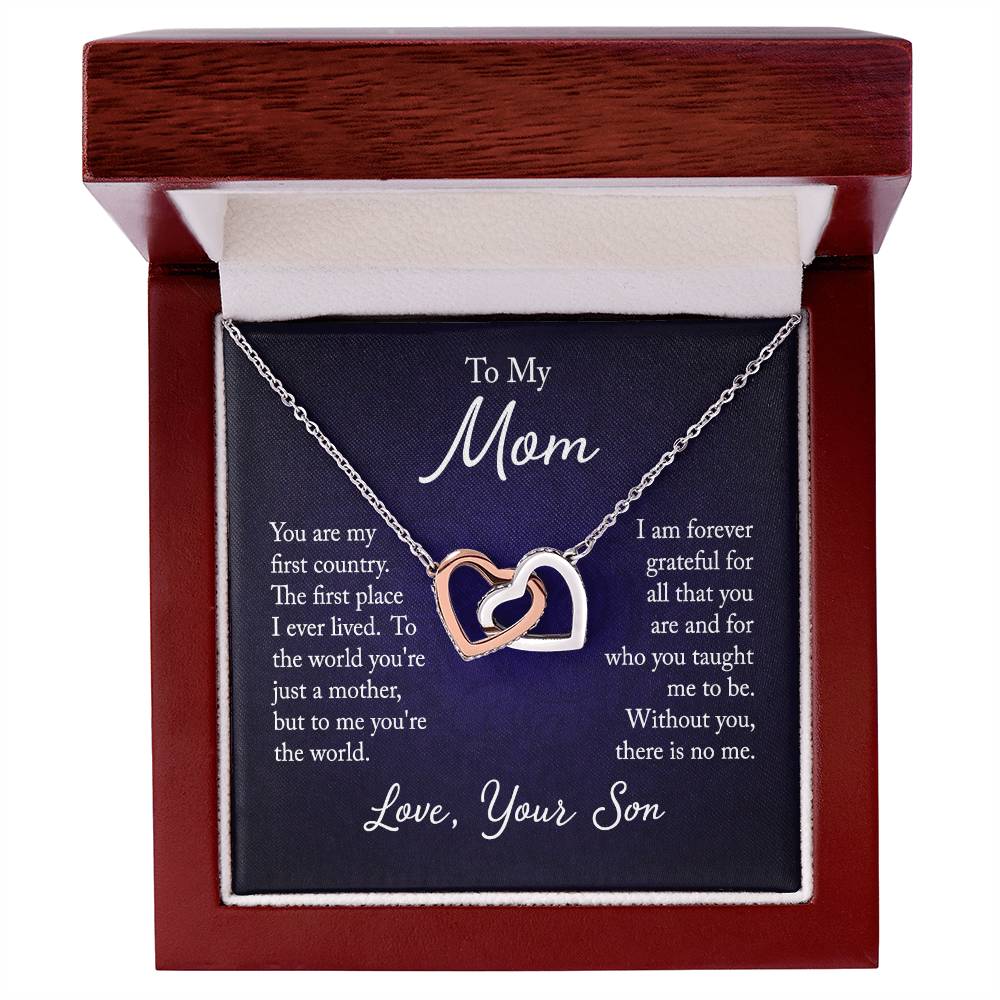 Interlocking Hearts Mom Necklace