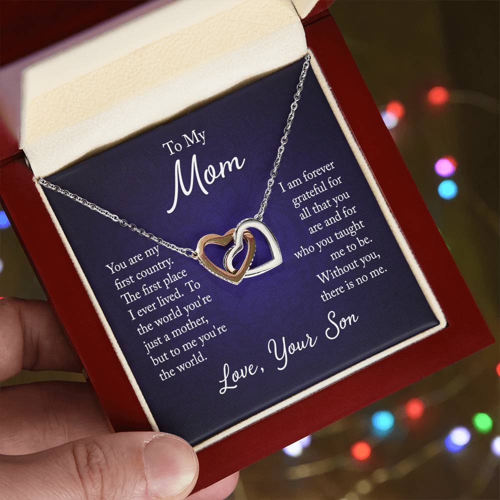 Interlocking Hearts Mom Necklace