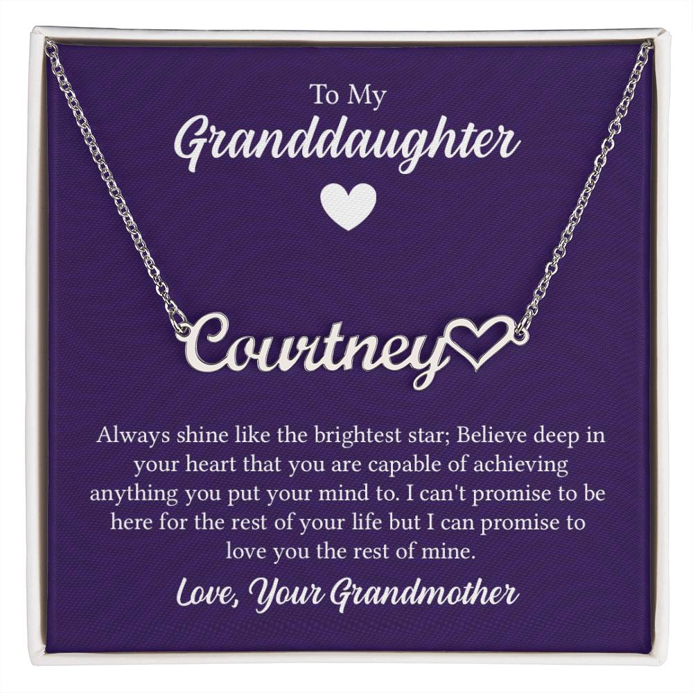 Heart Name Granddaughter Necklace