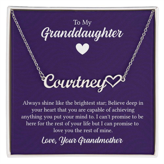 Heart Name Granddaughter Necklace