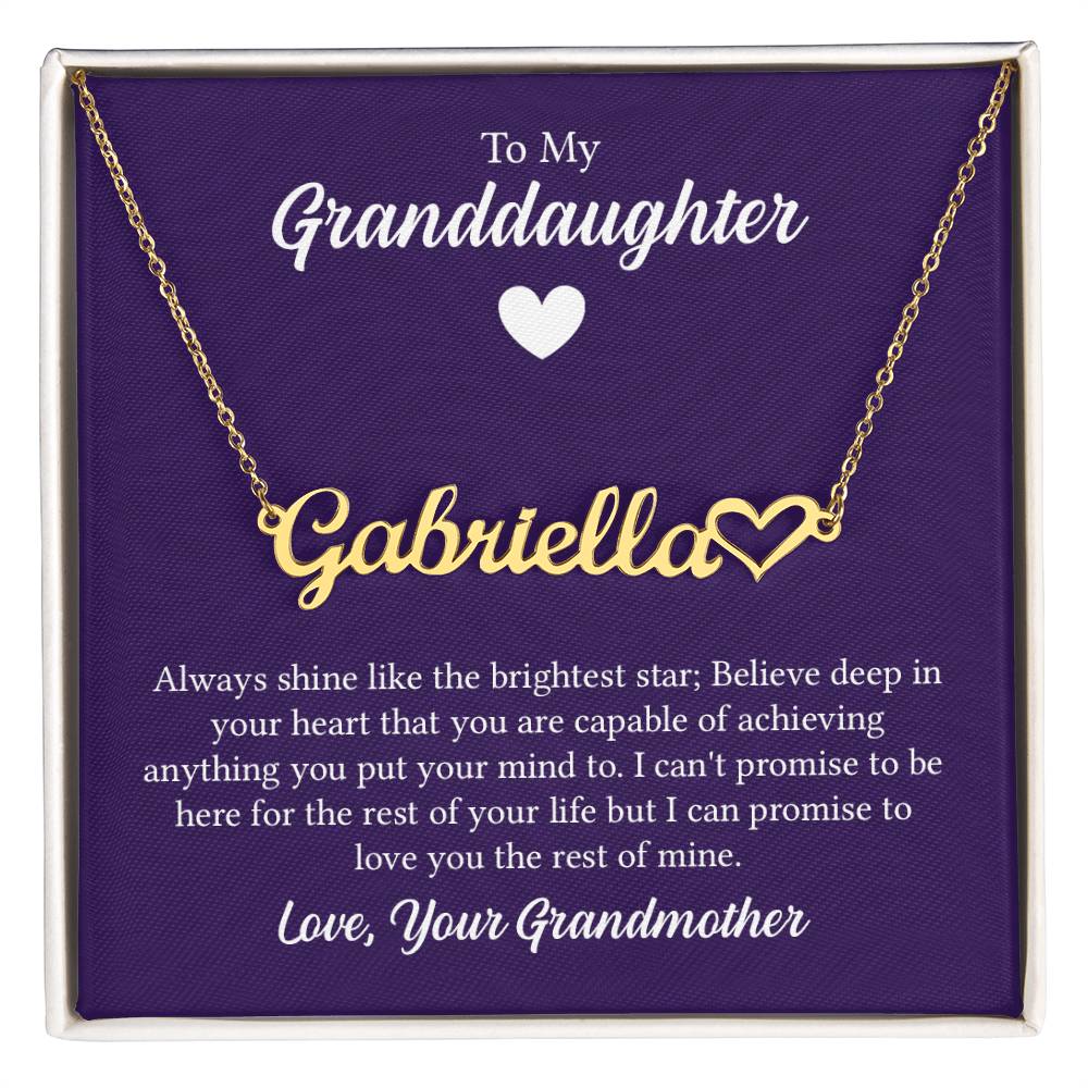 Heart Name Granddaughter Necklace