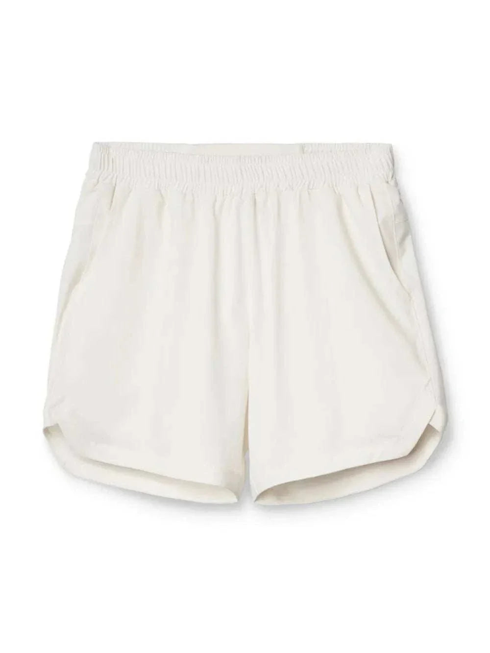 Men's Elastic Waist Active Shorts in white, featuring a comfortable elastic waistband and breathable fabric.